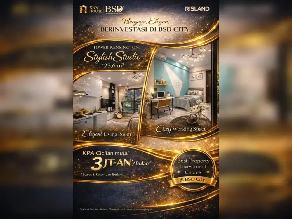 Apartemen Studio Stylish BSD – Samping AEON Mall BSD | Cicilan 3 Jutaan/Bulan!