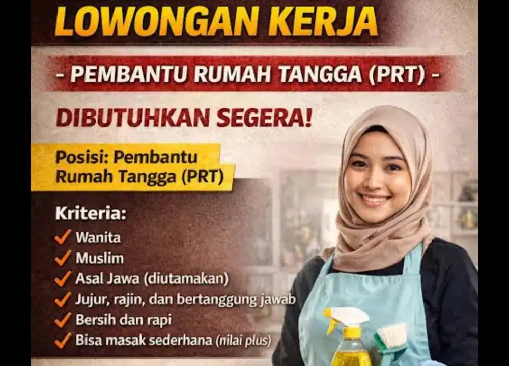 Urgent!! Dibutuhkan ART 2 ORG