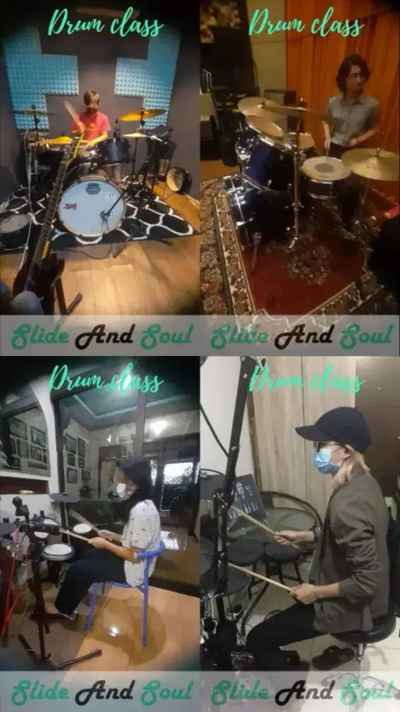kursus/les musik (drum,Gitar,Bass,keyboard)  Rental/sewa  DTX & alesis
