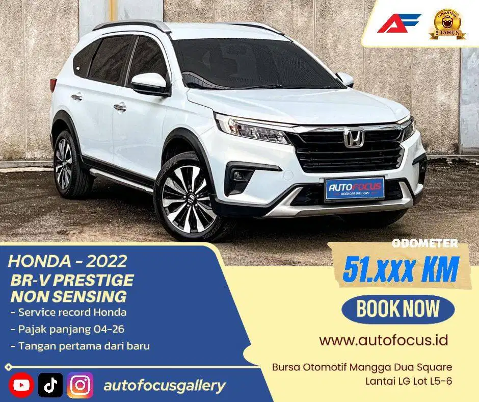Tdp10JT Honda New BRV Prestige 1.5 Non sensing AT Putih