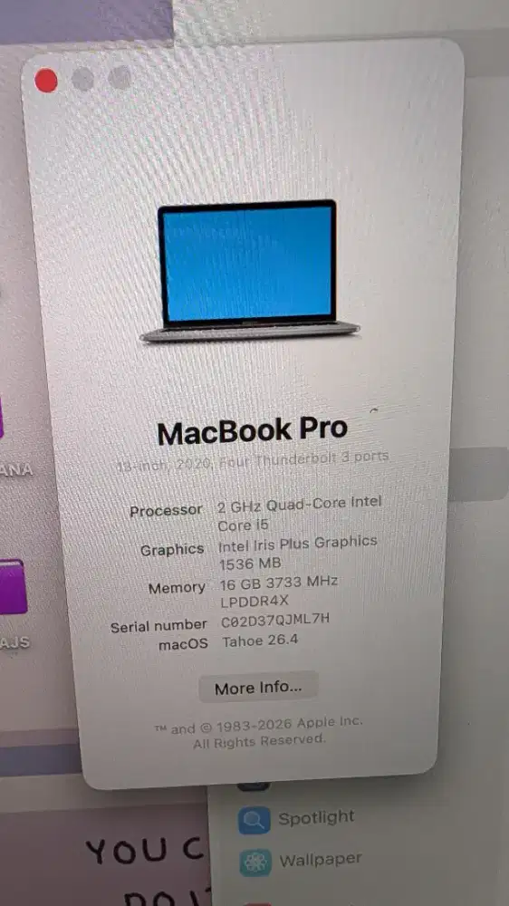Macbook Pro Touch Bar 2020 13 i5 16/512