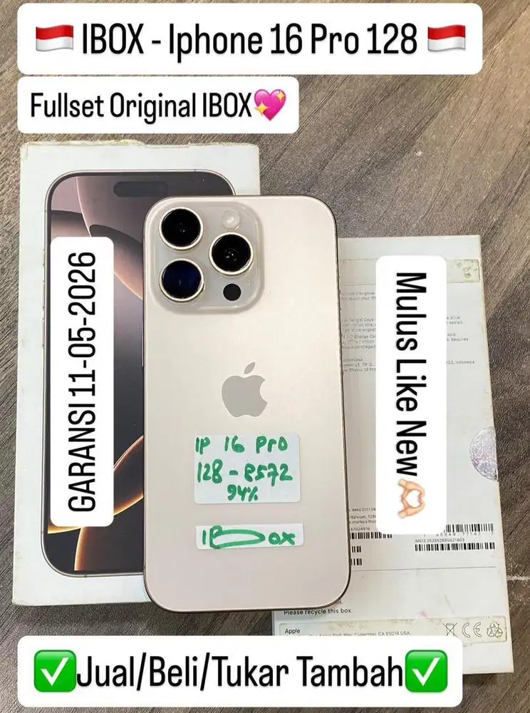 Iphone 16 Pro 128 Gb Deser Titanium Ibox Garansi On bisa cicilan