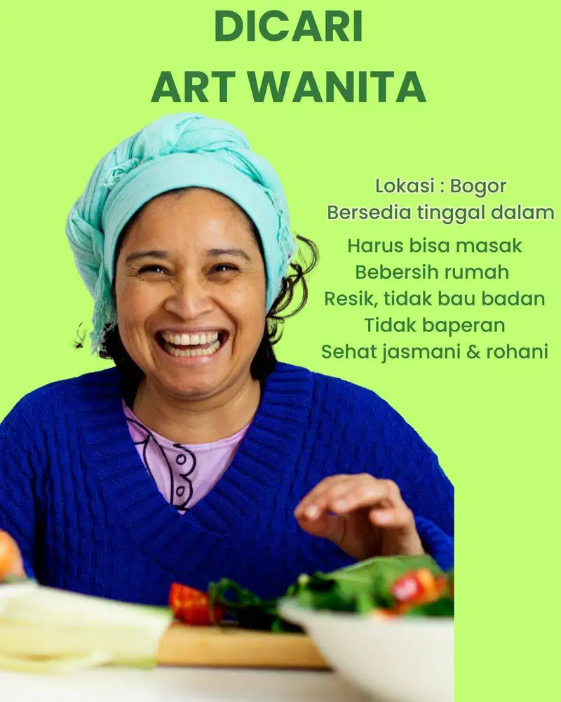 ART WANITA UNTUK LANSIA HARUS BISA MASAK