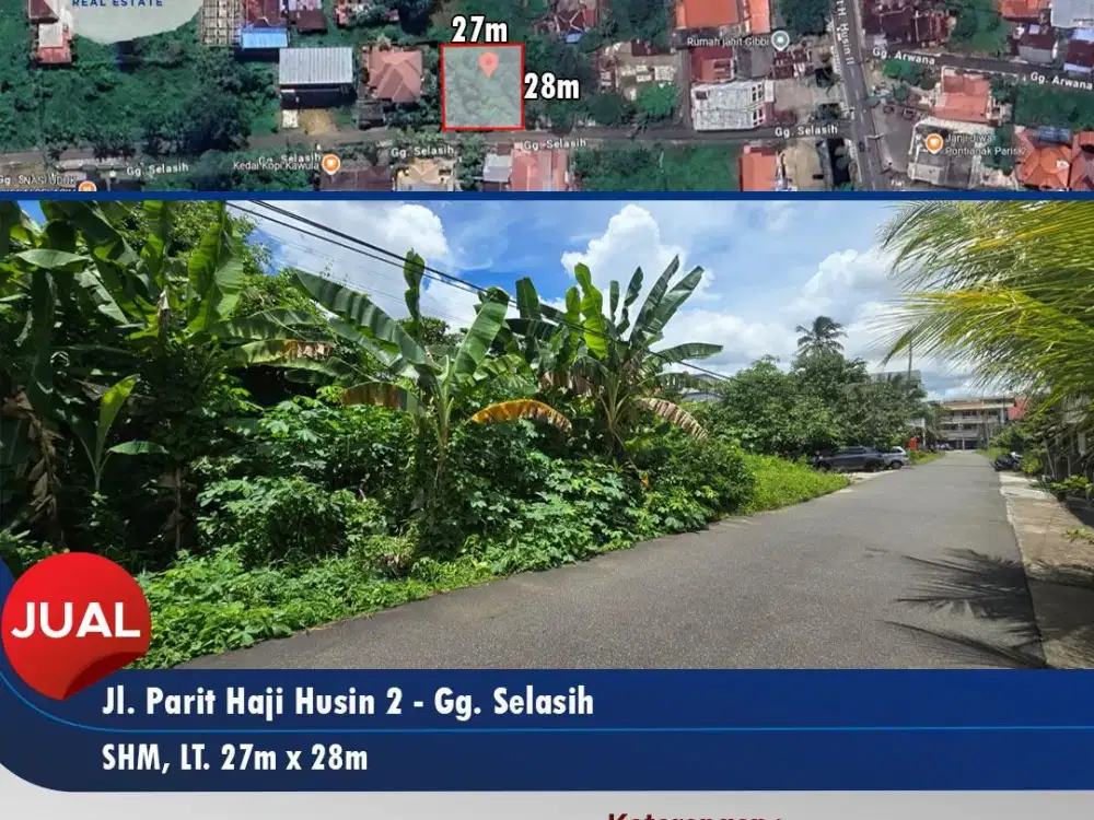 Tanah siap bangun jl parit haji husin 2 Gg selasih, Pontianak