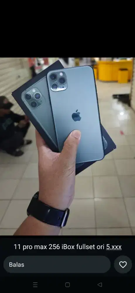 Iphone 11Pro Max 256Gb Ibox Fullset Minus Batre Gantian