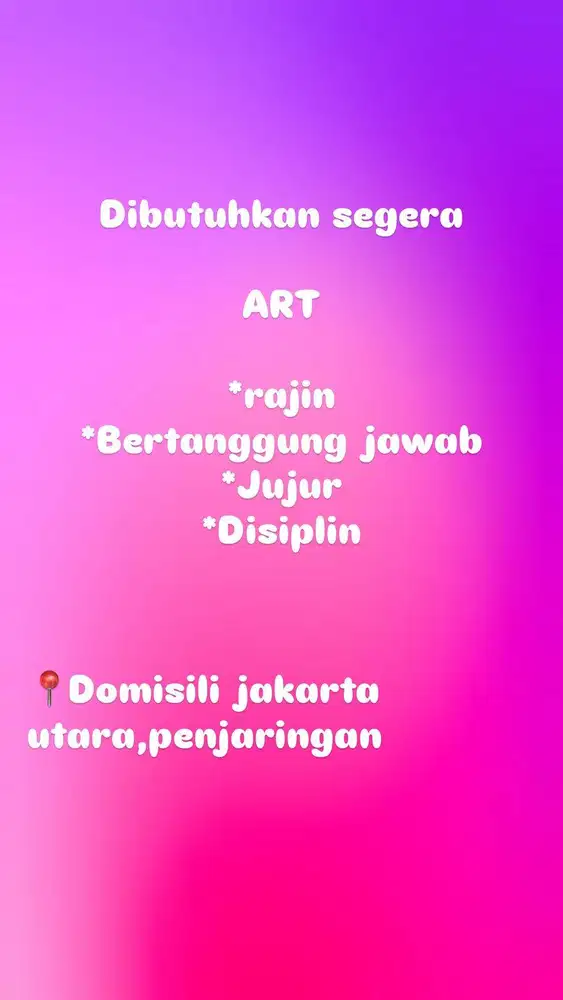 DIBUTUHKAN SEGERA ART