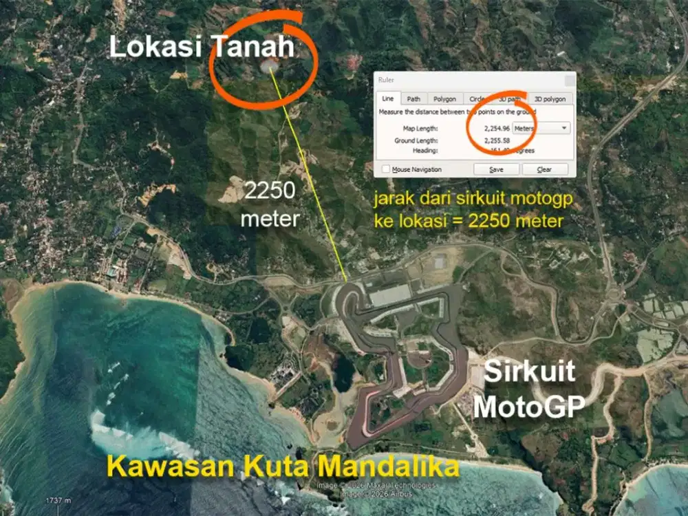 Investasi yang berjarak hanya 2000 meter dari Sirkuit MotoGP Kuta Mandalika yang masih terjangkau
