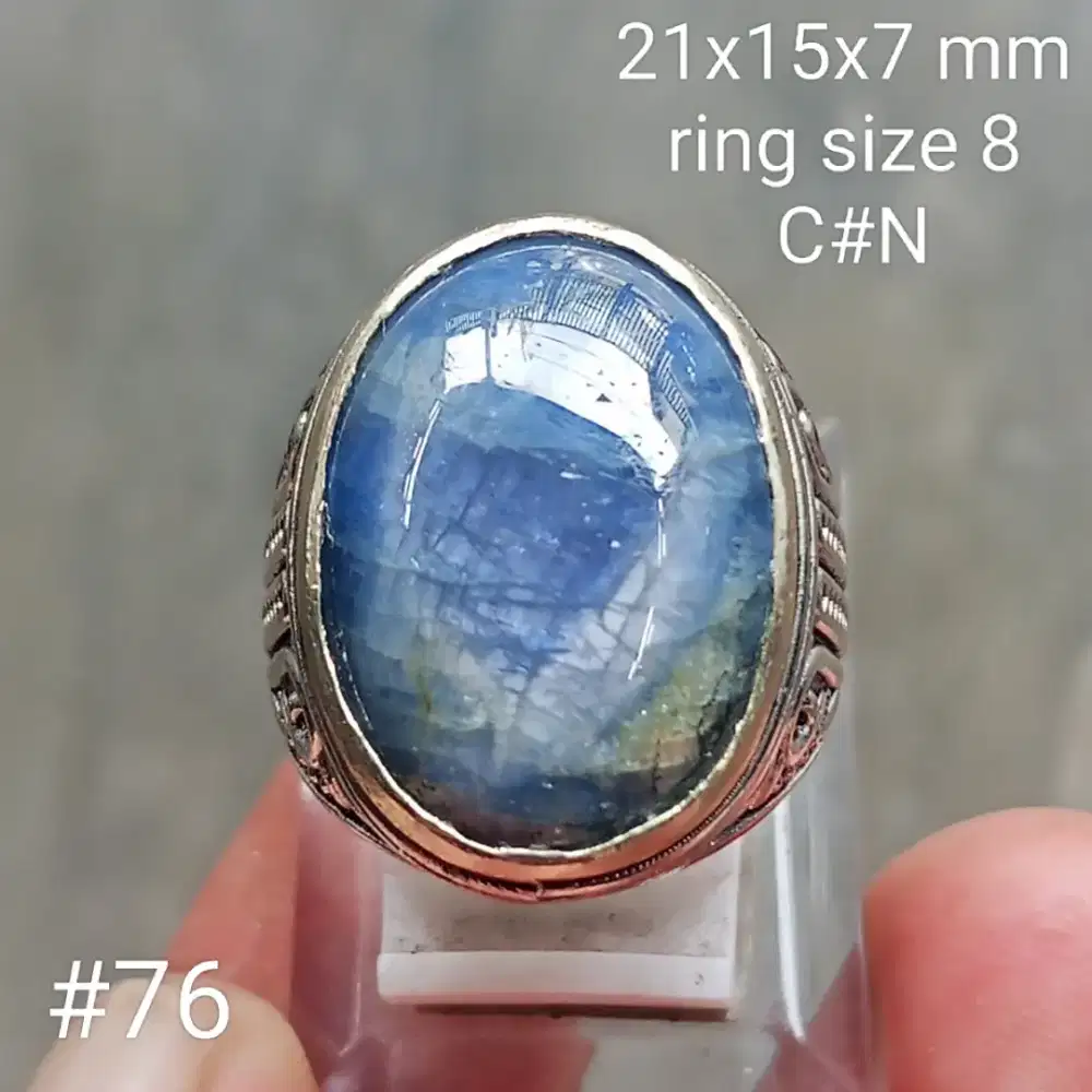 Batu permata natural star blue sapphire Burma