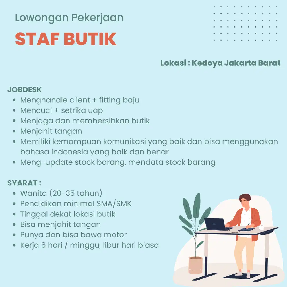 DICARI Staf Operasional Butik