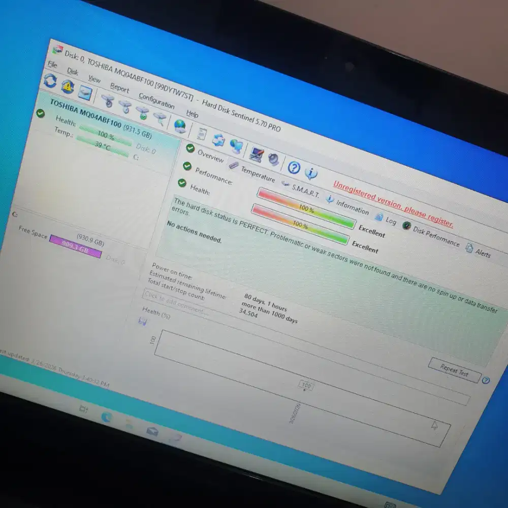 HARDISK LAPTOP 1TB - TOSHIBA SLIM