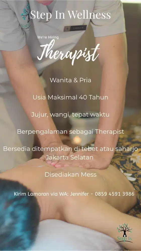 Lowongan Terapis diutamakan berpengalaman