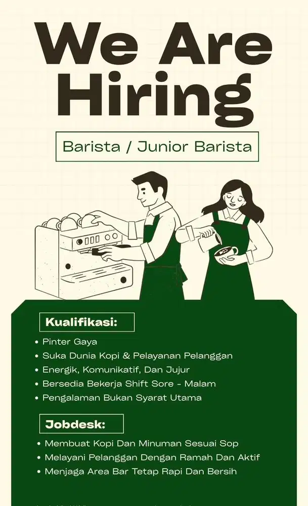 info loker untuk staff crew keday