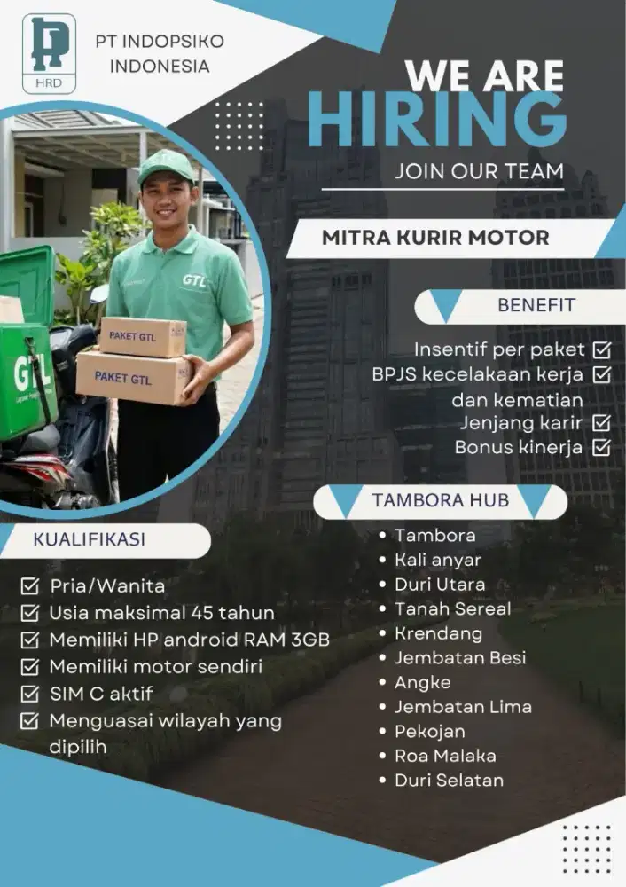 Lowongan kerja kurir ekspedisi - Jakarta Barat