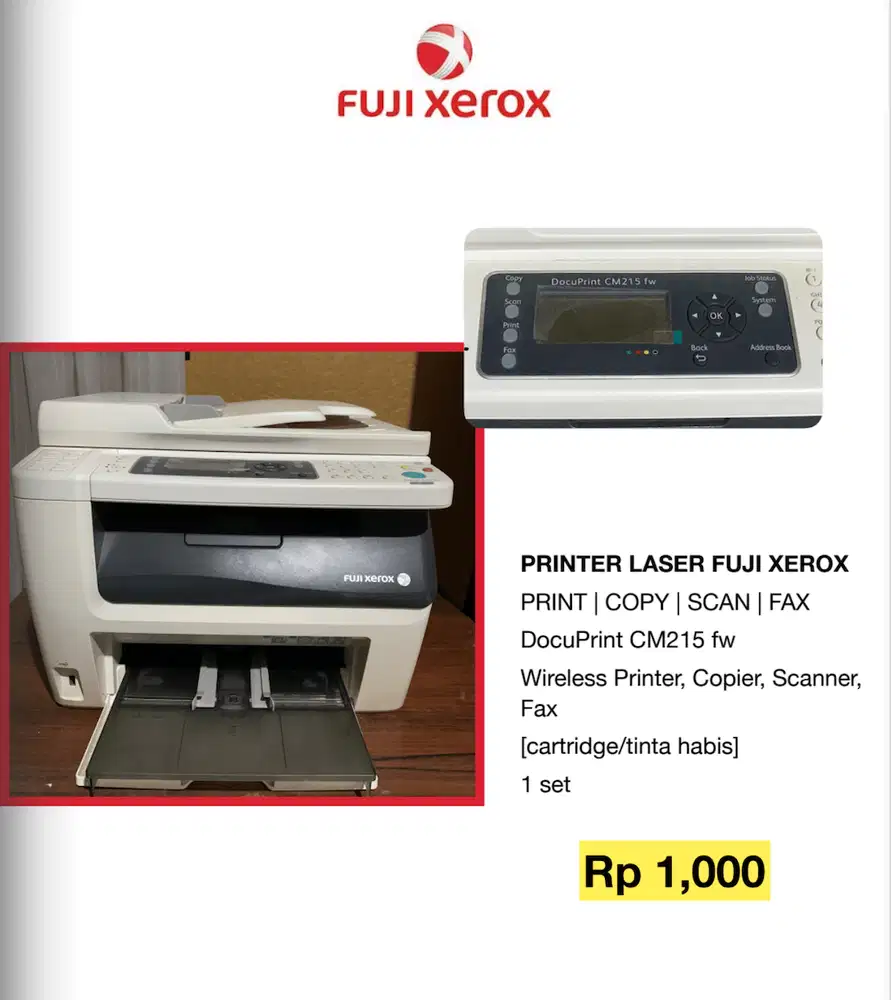 MURAH BANGET Laptop + Printer Laser Fuji Xerox