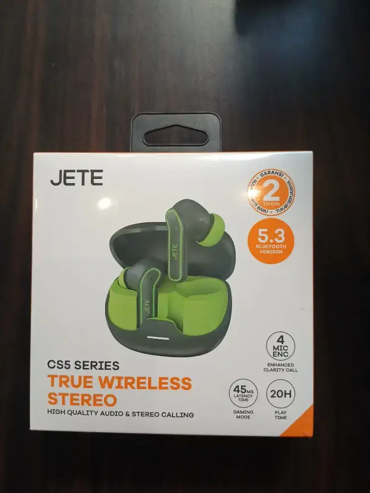 TWS JETE CS5 ENC with 4 Mic Bluetooth 5.3 IPX4 Playtime 20H