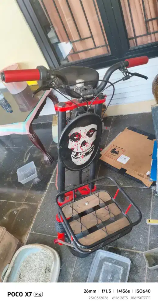 Jual bu, Mini bike custom skuter listrik, kondisi normal siap pakai