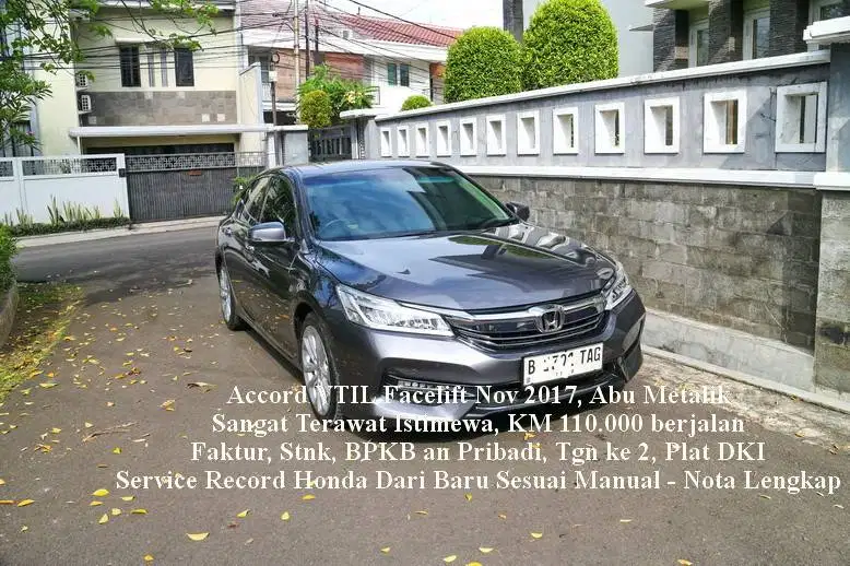 Honda Accord VTIL 2017 Pribadi Istimewa
