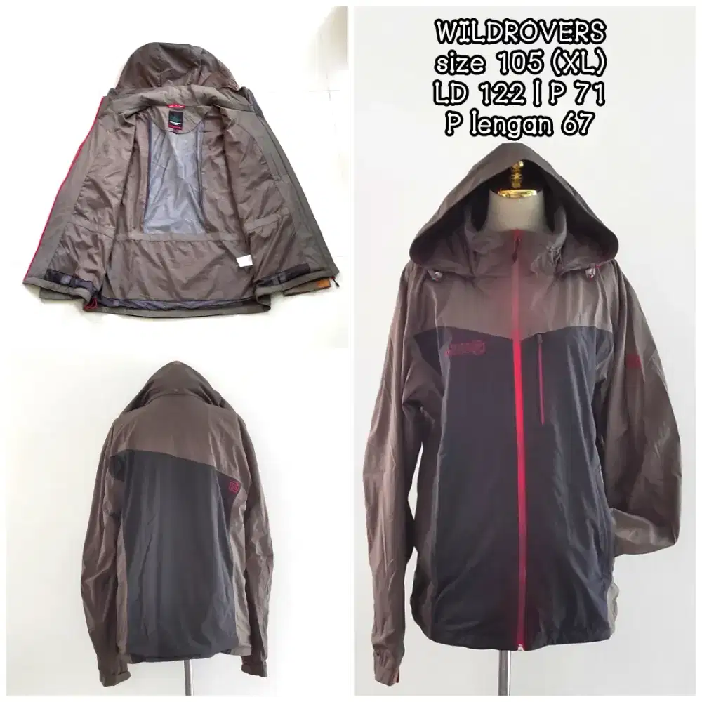 Jaket Outdoor Hiking Gunung WILDROVERS waterproof sz 105(XL), preloved