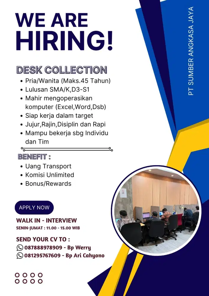 DIBUTUHKAN SEGERA DESKCOLL DAN FIELDCOLL