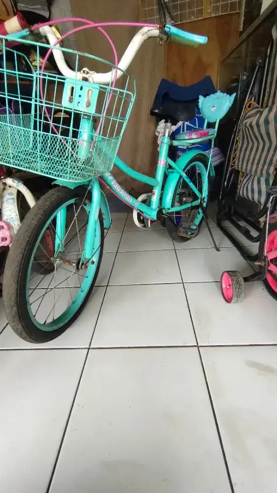 Sepeda anak cewe r 18 masih layak pakai semuanormal merk Erminio 250rb