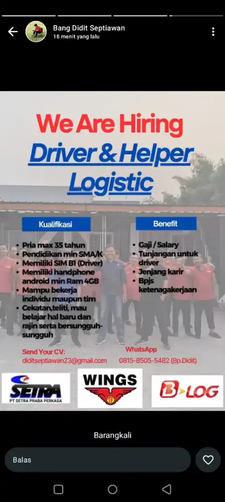 Loker driver/Helper