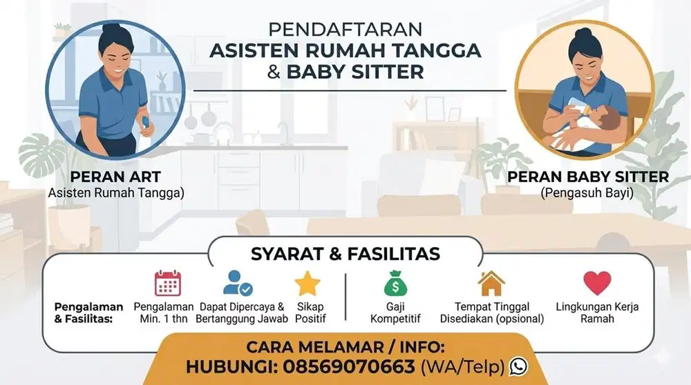 DICARI ART & BABY SITTER MENGINAP LOKASI JAKARTA TIMUR