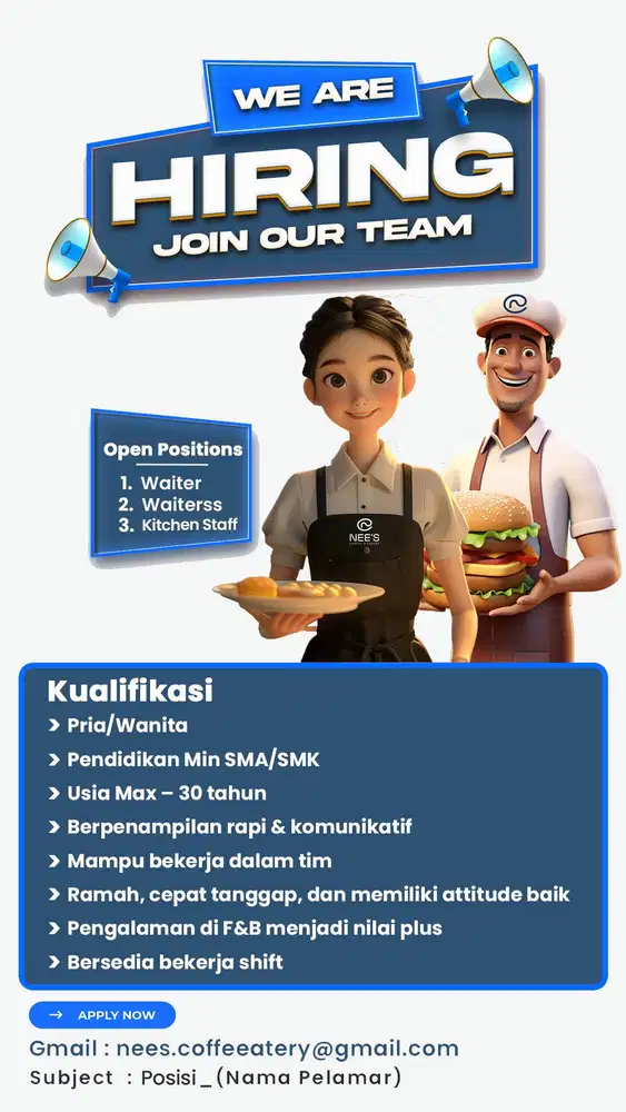 Lowongan Kerja Staff Kitchen & Waiters