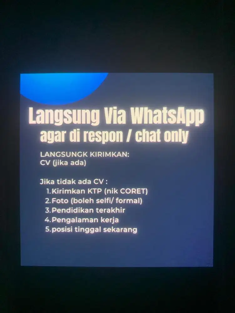 Dibutuhkan karyawan/ karyawati