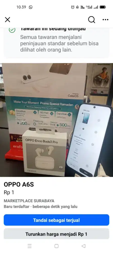 OPPO A6S free Encobuds3 pro