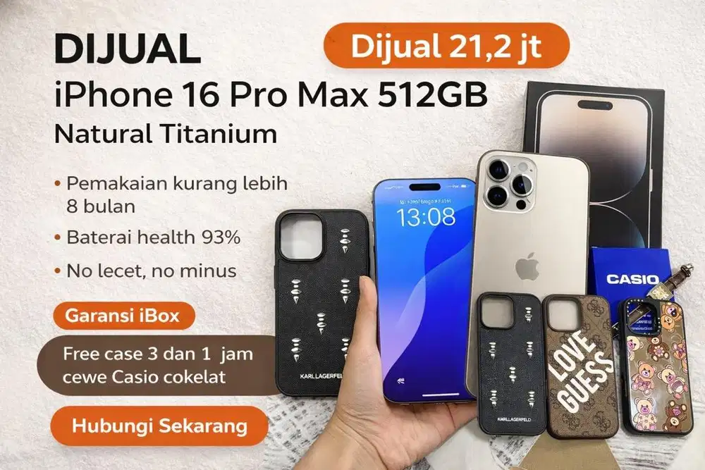 IPhone 16 Pro Max 512GB – Natural Titanium *RESMI IBOX*