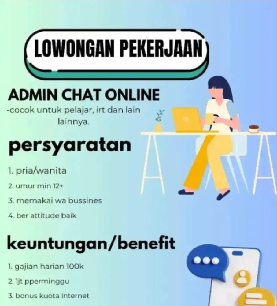 Admin freelance kerja dari rumah