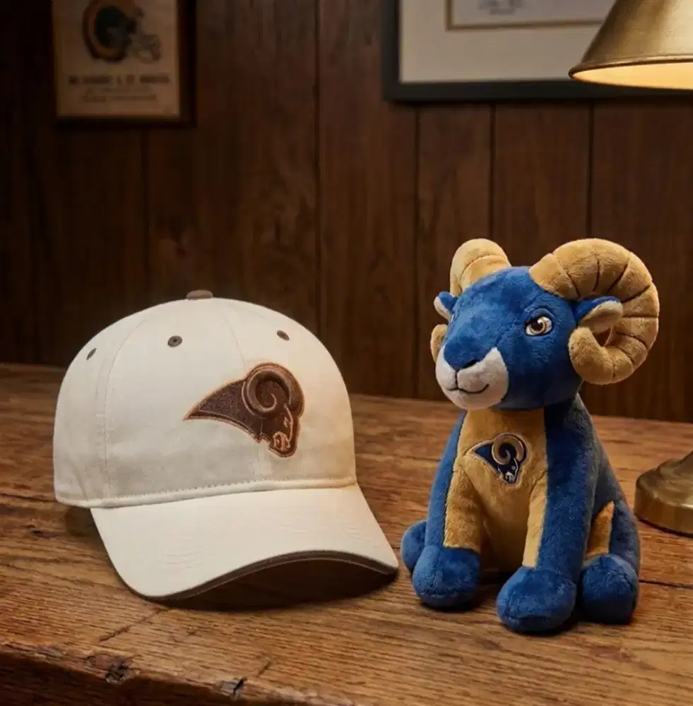 Topi Baseball Los Angeles Rams NFL Original Second Warna Coklat Susu