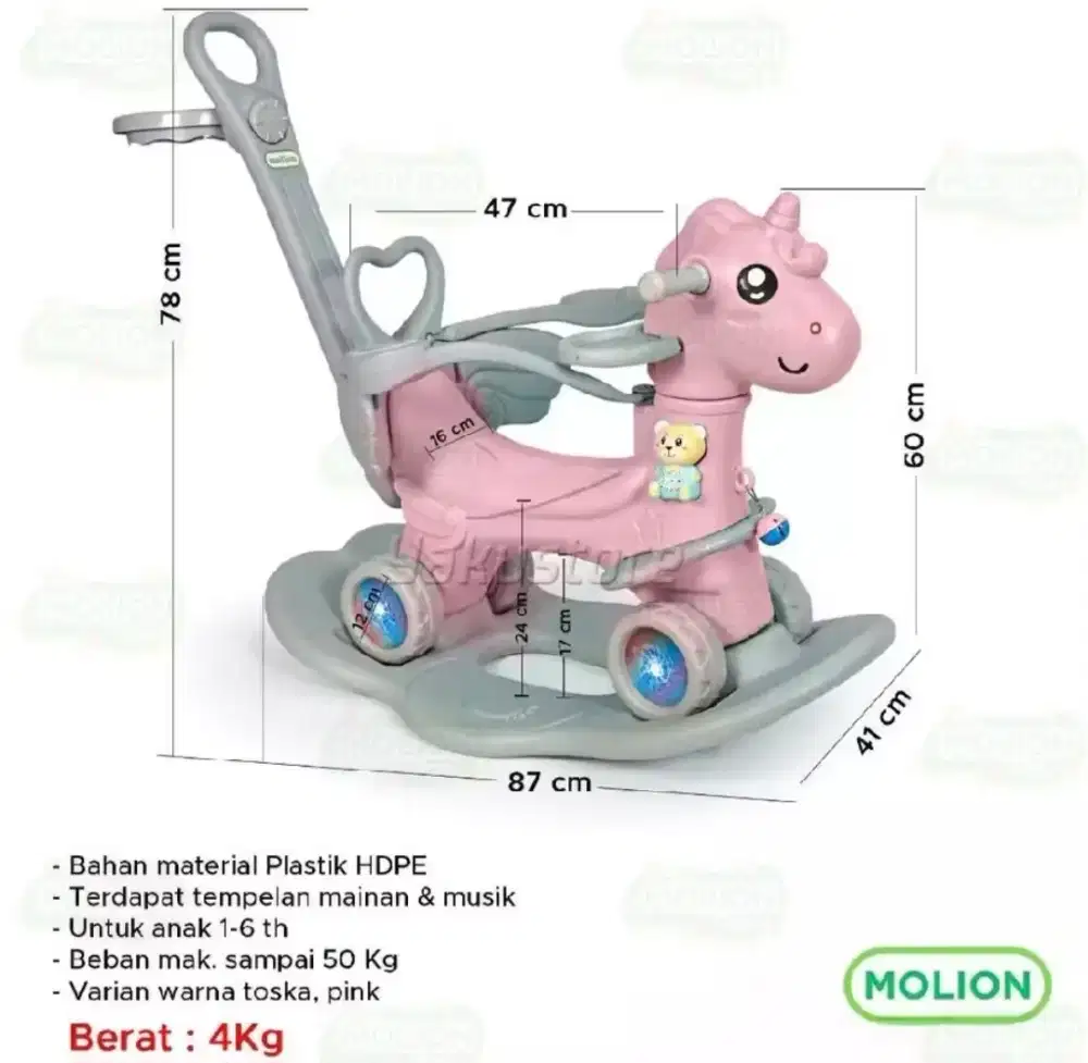 Mainan Anak Perosotan Kuda-Kudaan dengan Ring Basket