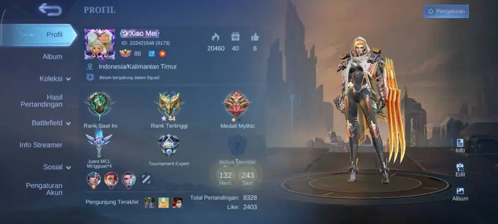 Jual akun mlbb,siapa tau ada yg minat