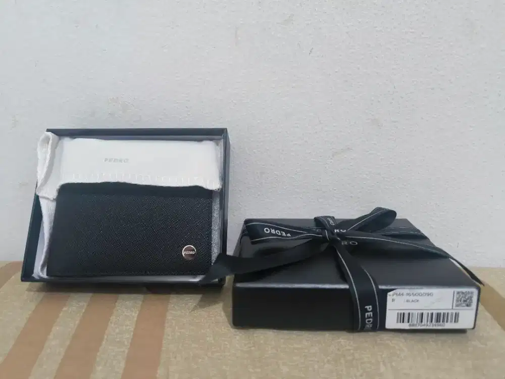 Dompet Pedro - Leather Bi-Fold Wallet Black
