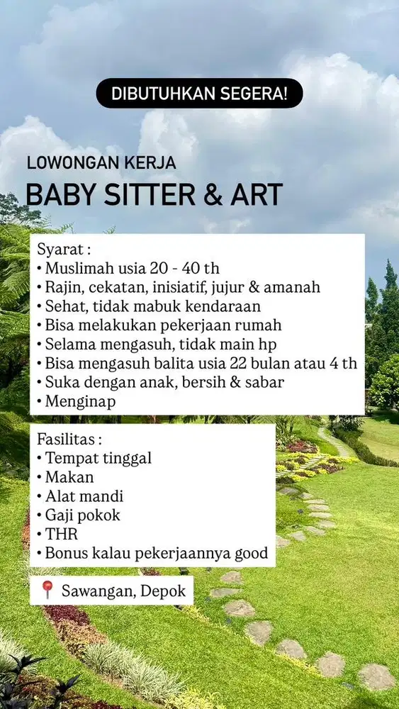 Dicari baby sitter & ART