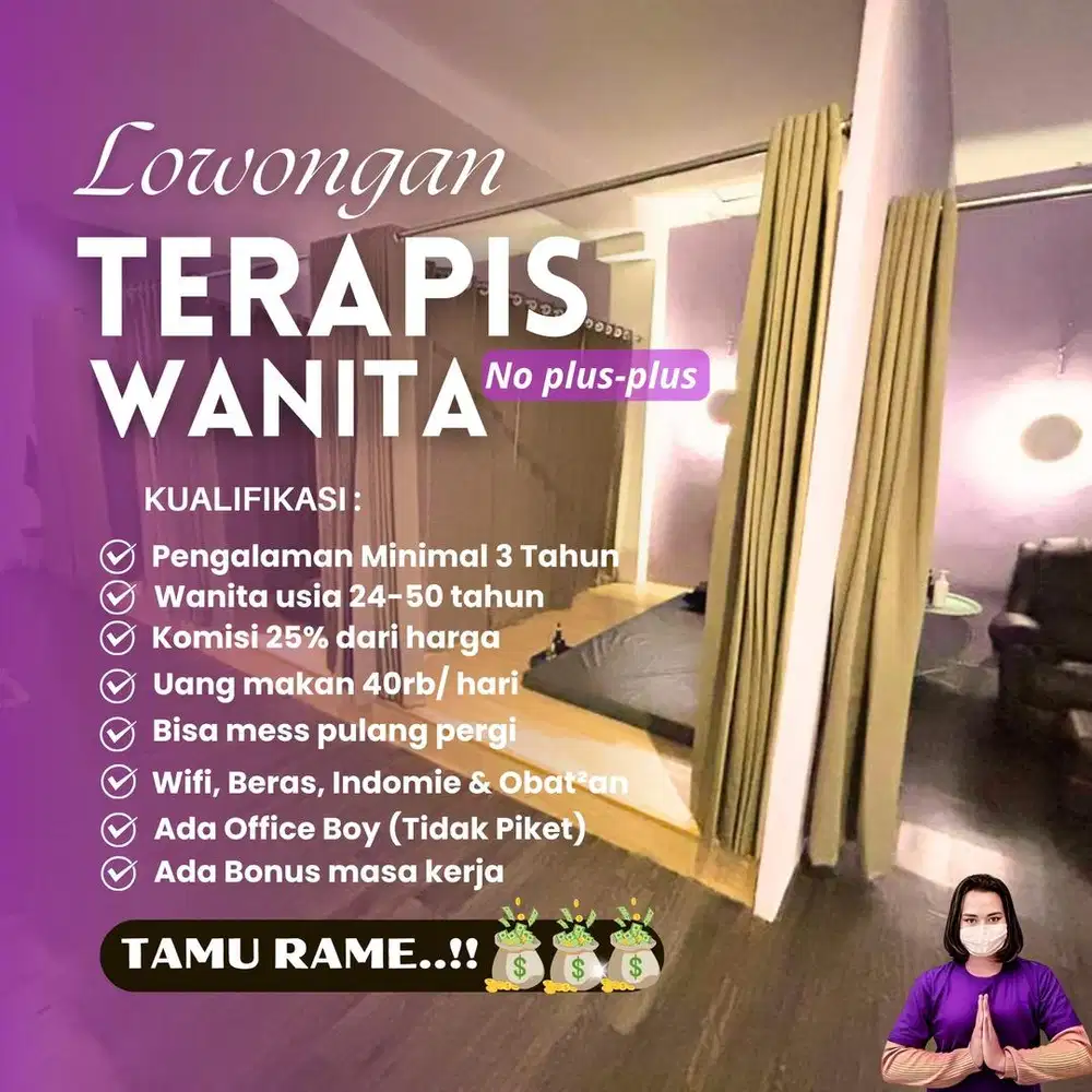 Loker Terapis Wanita Therapist massage refleksi