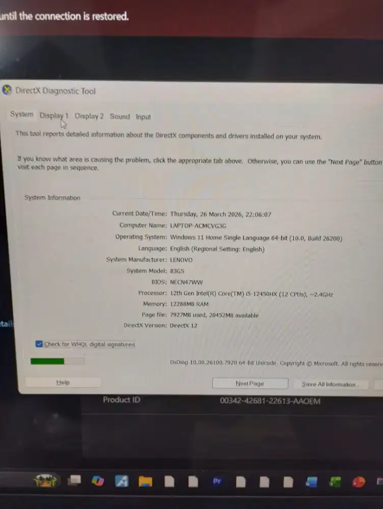Lenovo LOQ RTX 3050 Vram 6gb