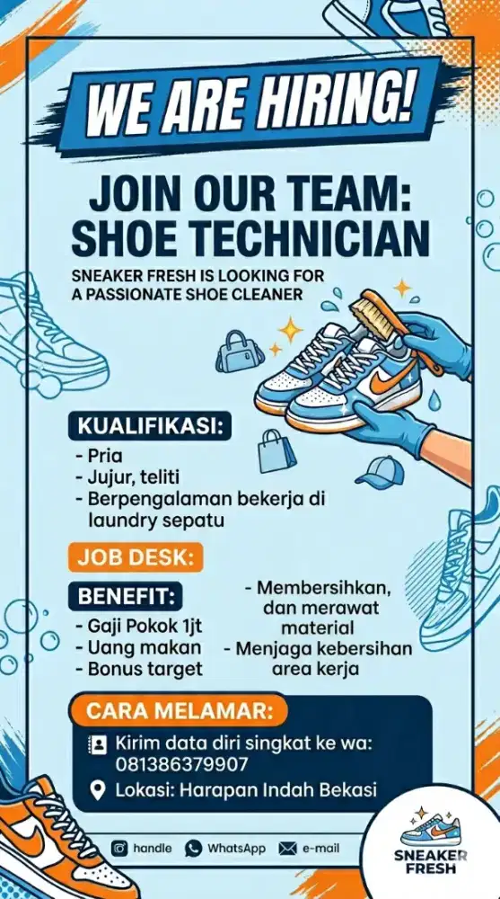 lowongan kerja laundry sepatu