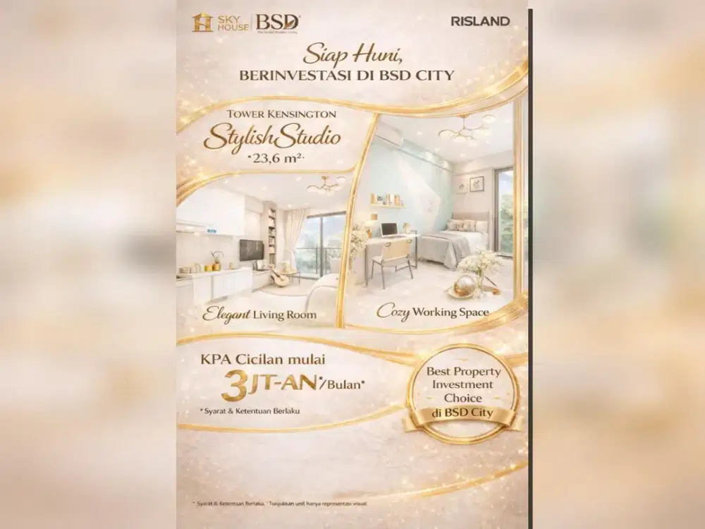 Apartemen Terbaik di BSD – Stylish Studio Siap Huni! samping aeon mall bsd