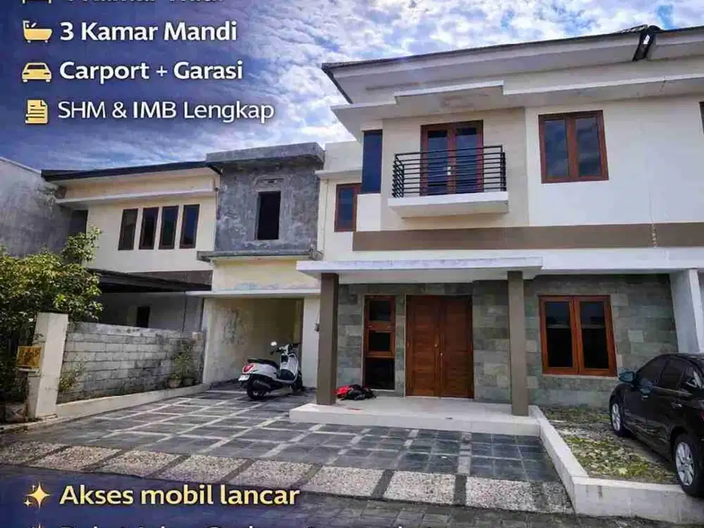 Rumah 2 Lantai Sidoarum Godean Sleman, Luas & Strategis – SHM IMB Lengkap