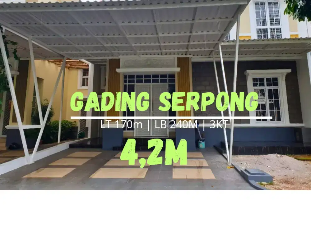 DIJUAL CEPAT RUMAH DI MENAGGIO VILLAGE GADING SERPONG 4,2M furnish! SHM & BARAT DAYA