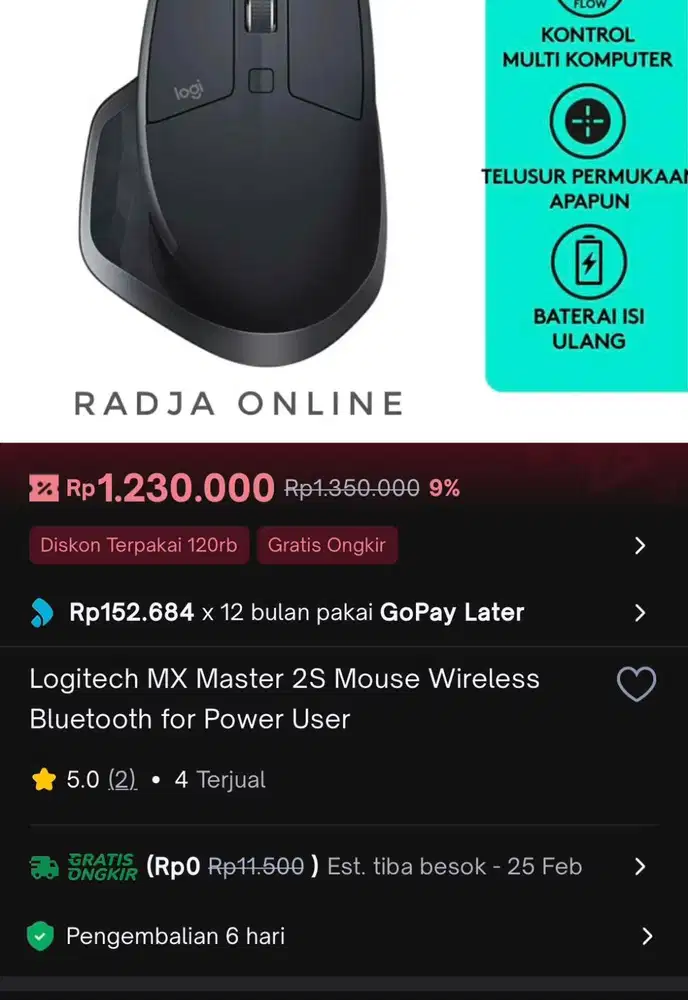 Gaming Logitech MX Master 2S BNIB ORIGINAL not asus rog razer