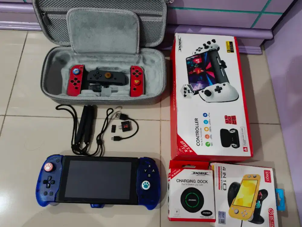 Nintendo Switch V1 tahun rilis 2016 512gb Fullset box+bonus