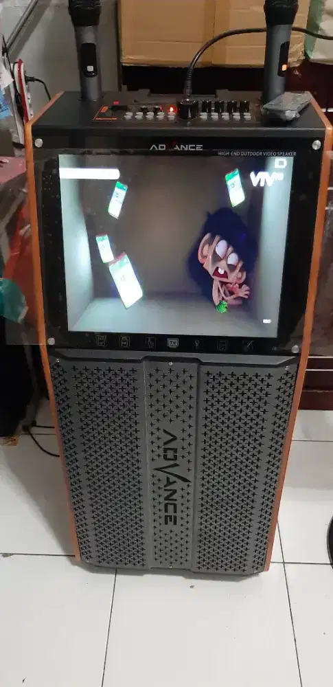 Speaker advance kl 15b layar 17 inch tv karaoke wifi bluetooth