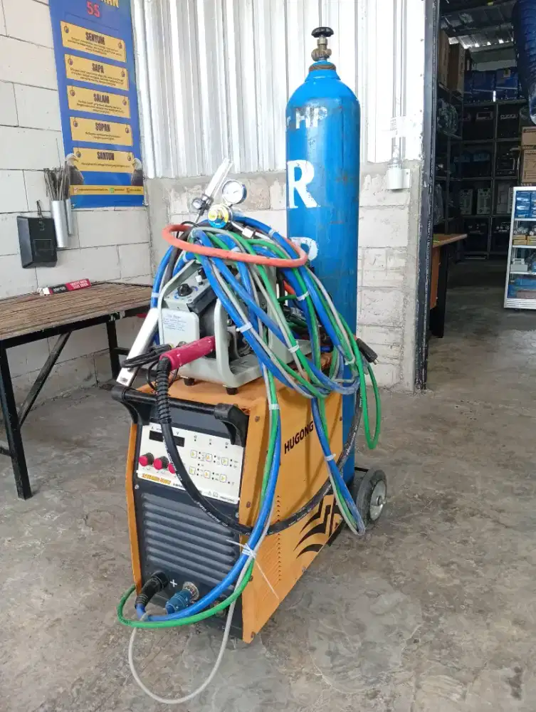 MESIN LAS BEKAS MIG CO2 500A HUGONG CO² SECOND 3 PHASE FCAW INVERTER