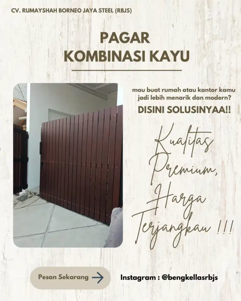 PAGAR KOMBINASI KAYU