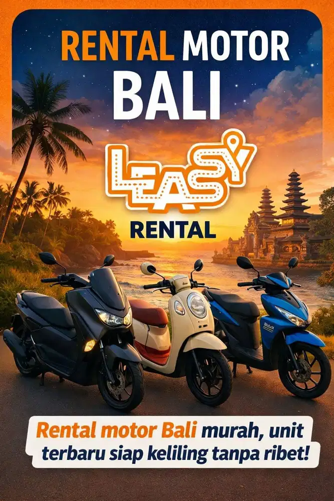 Rental motor Bali unit matic lengkap, nyaman untuk liburan kamu!