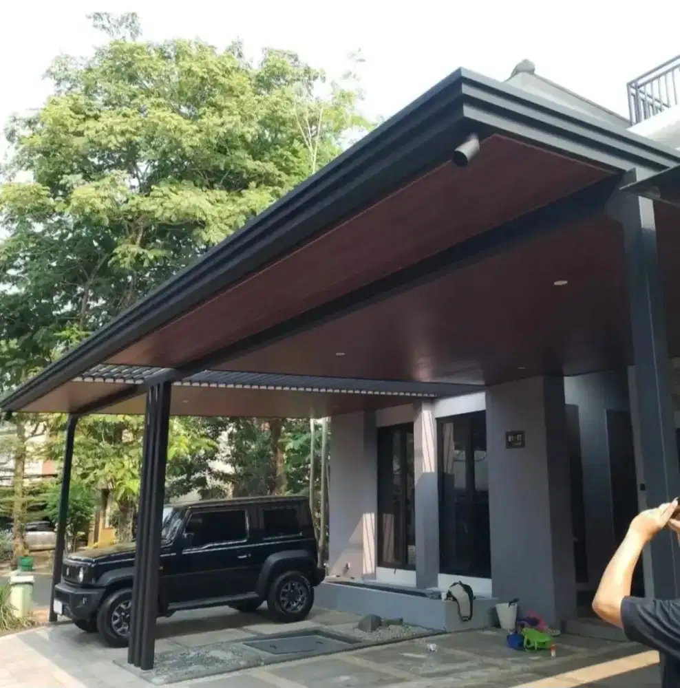 Kanopi garasi model list cordoba atap upvc alderon doubel layer