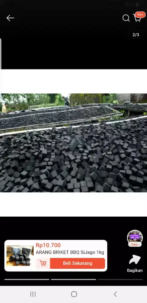 Arang Briket sijago 1 kg-50 kg